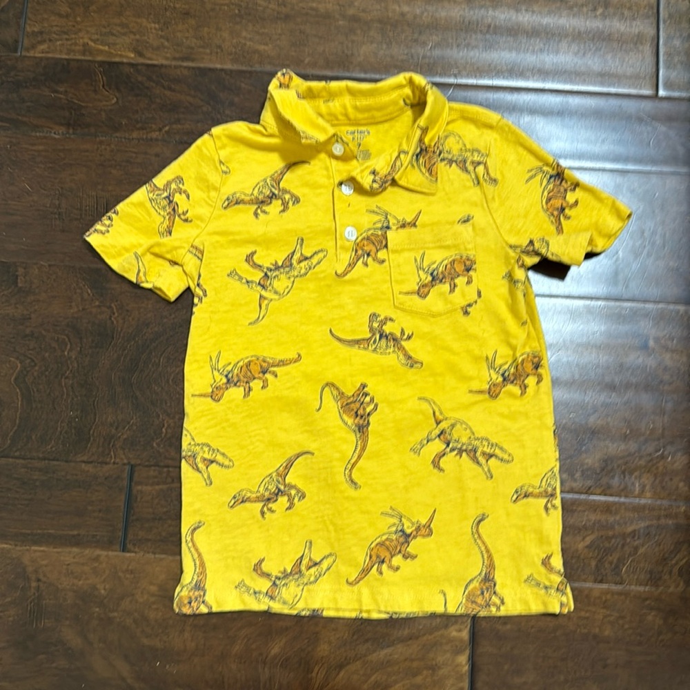 Boy’s collared dinosaur shirt